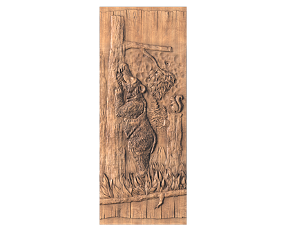 Door with a bear, 3d models (stl)