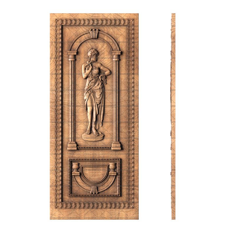 Door with a woman, 3d models (stl)