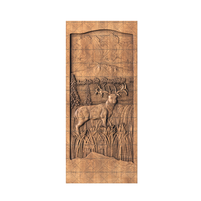 Door with a picture (deer), 3d models (stl)