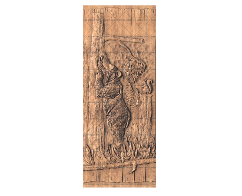 Door with a bear, 3d models (stl)