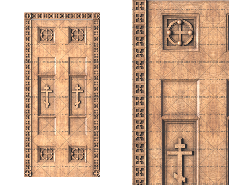 Door with crosses, 3d models (stl)