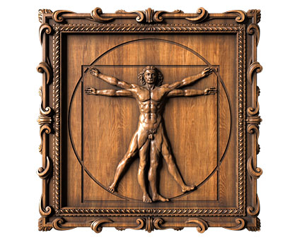 Vitruvian man Leonardo DaVinci, 3d models (stl)