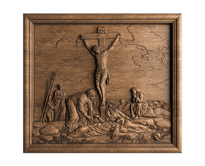 Bas-relief of Calvary, 3d models (stl)