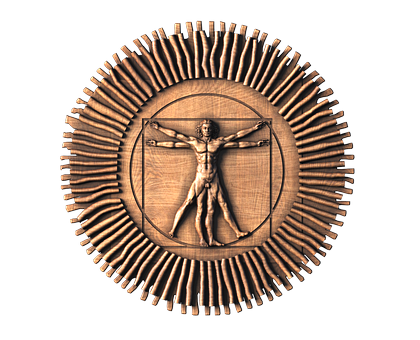 Panel Vitruvian Man, 3d models (stl)