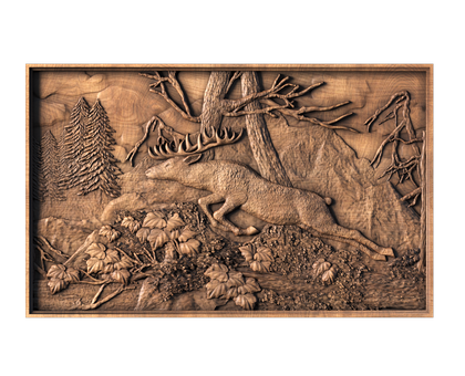 Panel The Deer, 3d models (stl)