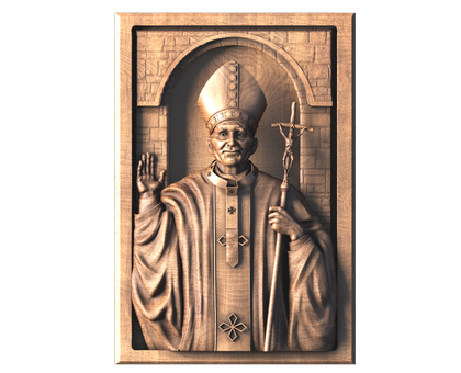 Panel Pope Saint John Paul II, 3d models (stl)