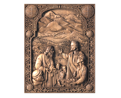 Panel The miracles of Jesus: Feeding of 5,000, 3d models (stl)