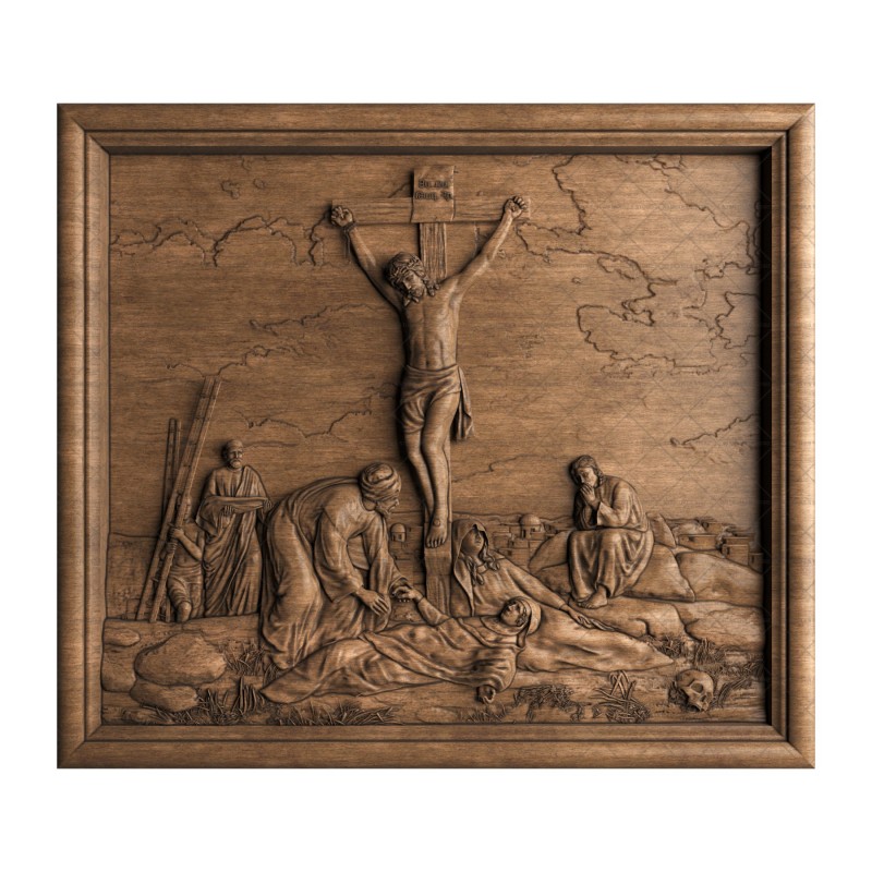 Bas-relief of Calvary, 3d models (stl)