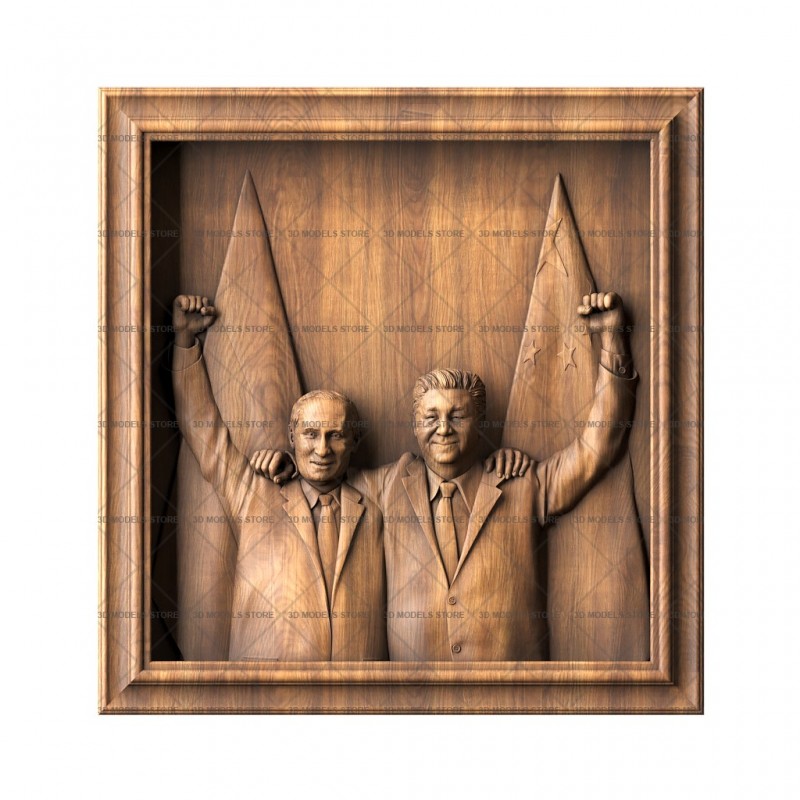 Panel Putin and Xi Jinping, 3d models (stl)