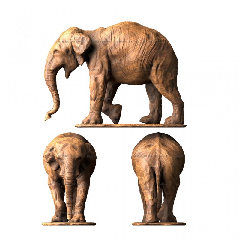 Elephant sculpture, 3d models (stl)