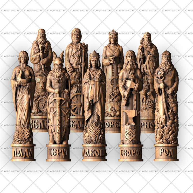 Gods of the Eastern Slavs - a set of sculptures, 3d models (stl)