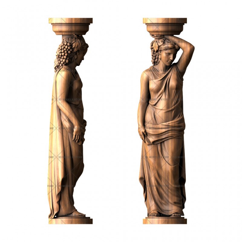 Sculpture of caryoids, 3d models (stl)