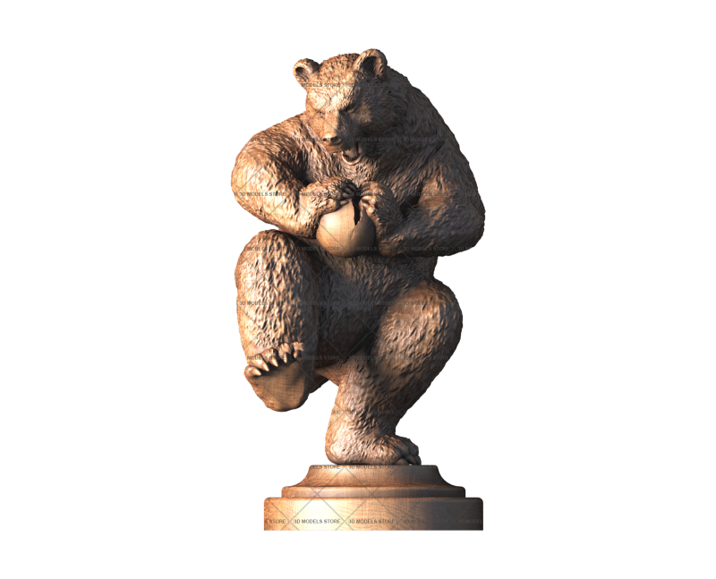 Angry Bear Statue, 3d models (stl)