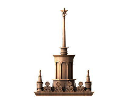 Spire sculpture with a star, 3d models (stl)