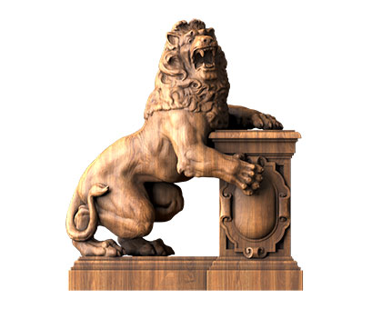 Sculpture with a lion, 3d models (stl)