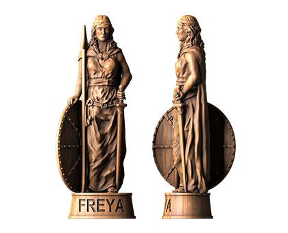 Sculpture of Freya the goddess of love, 3d models (stl)