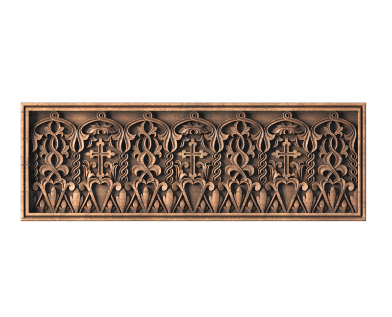 Church panel with cross, 3d models (stl)