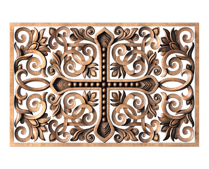 Church panel with a cross, 3d models (stl)