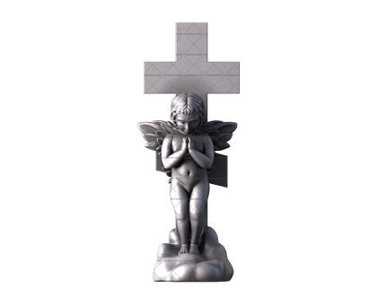 Monument to an angel with a crucifix, 3d models (stl)