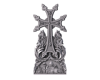 Monument with a cross, 3d models (stl)