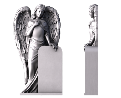 Monument with an angel, 3d models (stl)