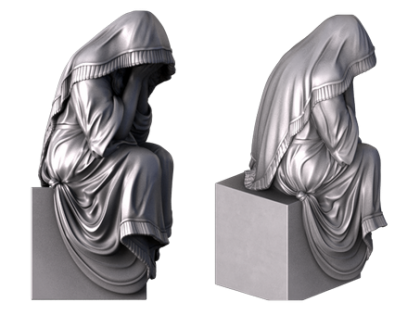 Monument with a grieving figure, 3d models (stl)