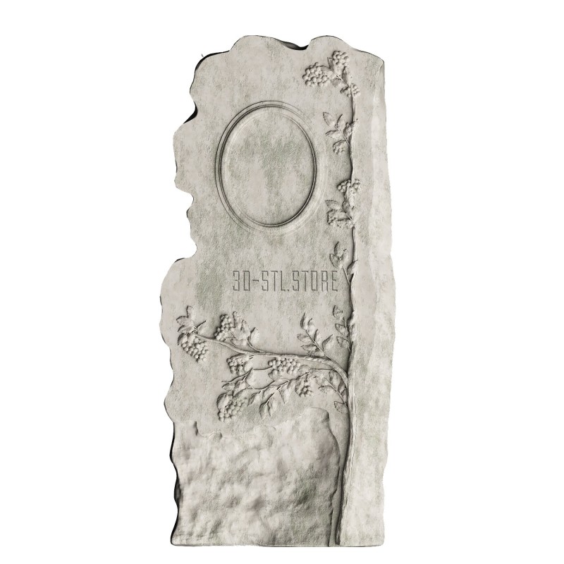 Tombstone with a plant pattern, 3d models (stl)