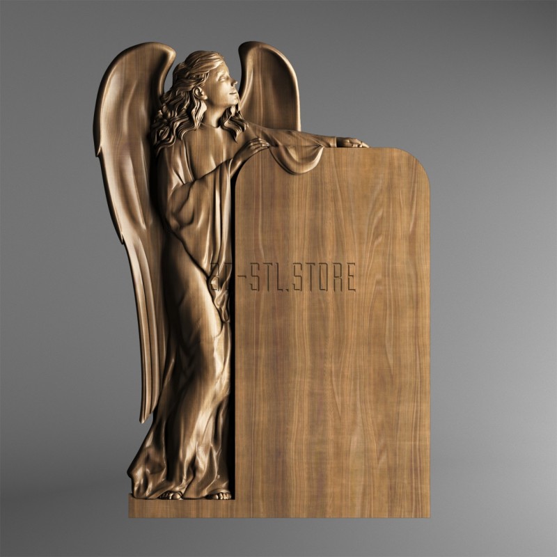 Memorial with an angel, 3d models (stl)