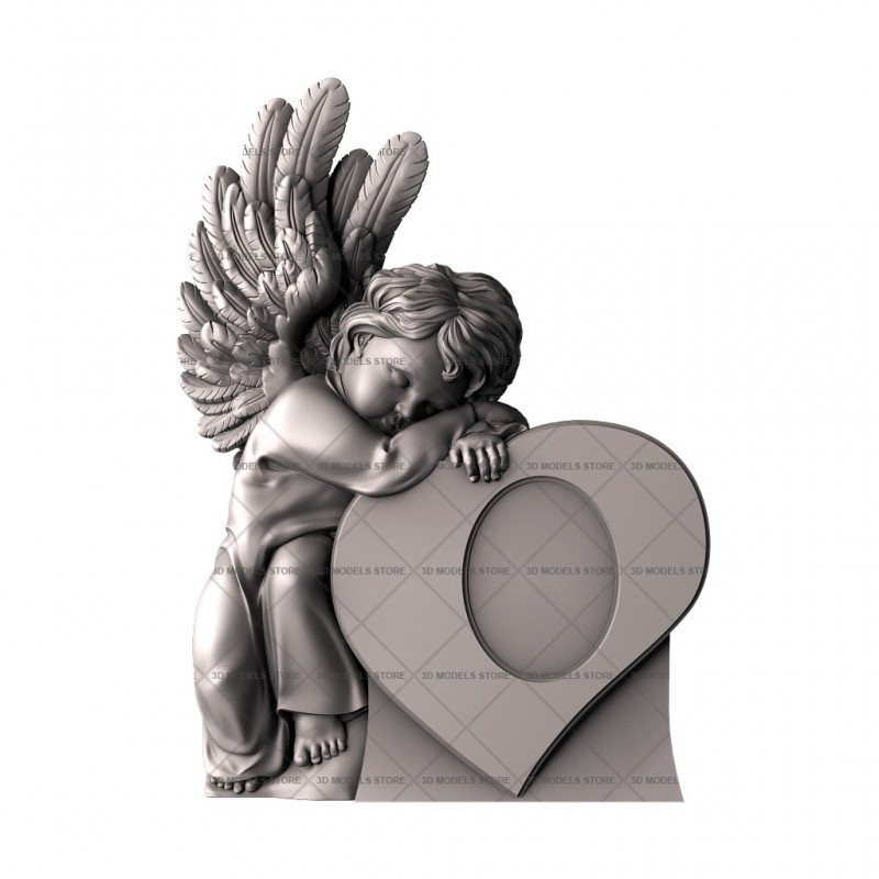 Monument with an angel, 3d models (stl)