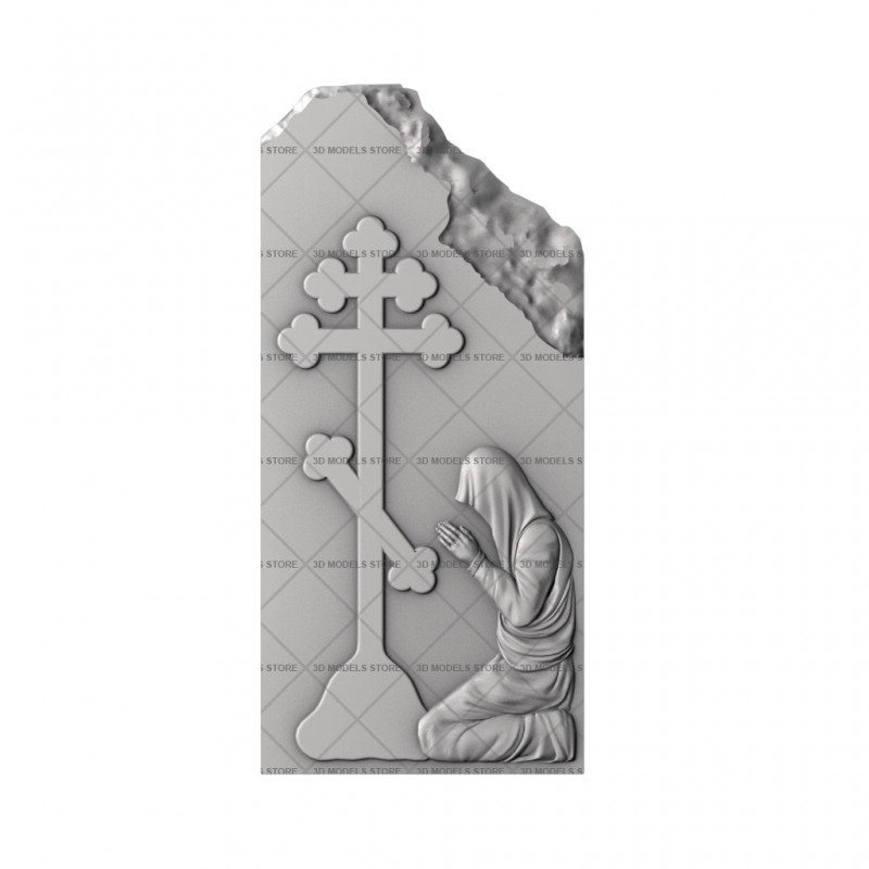 Monument with a cross, 3d models (stl)