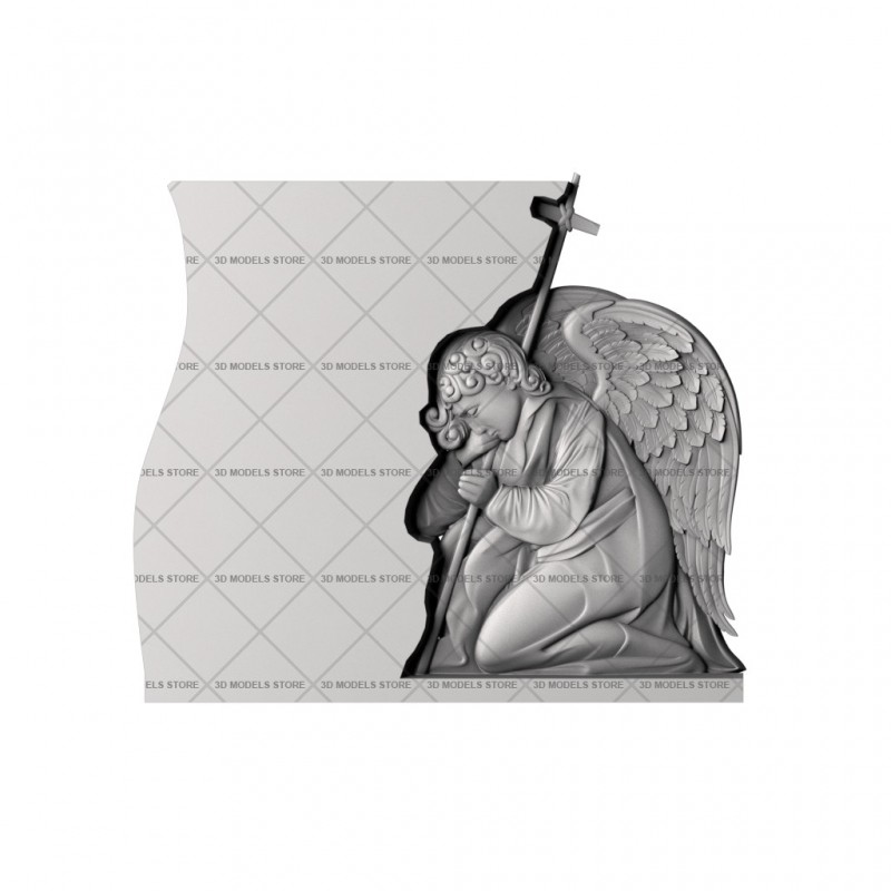 Memorial with an angel, 3d models (stl)