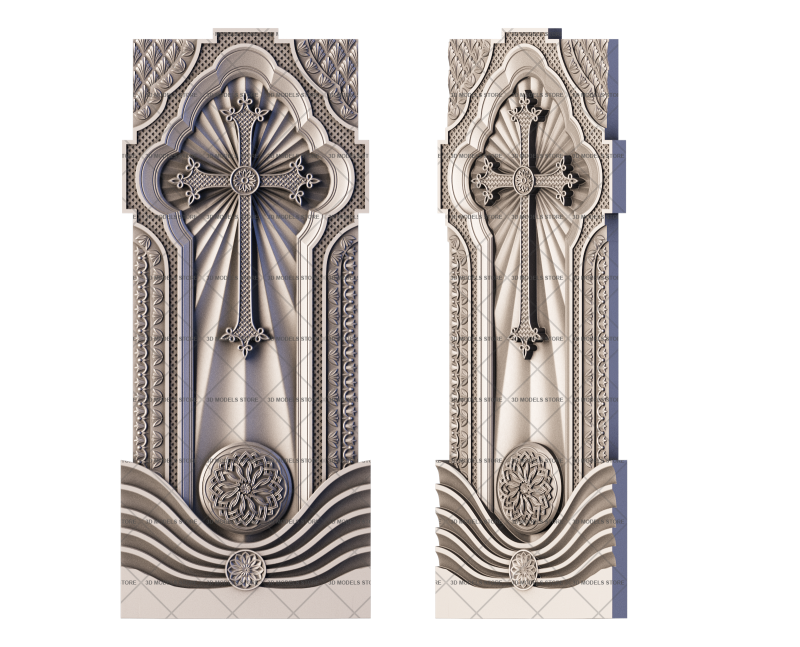 Monument with a cross, 3d models (stl)