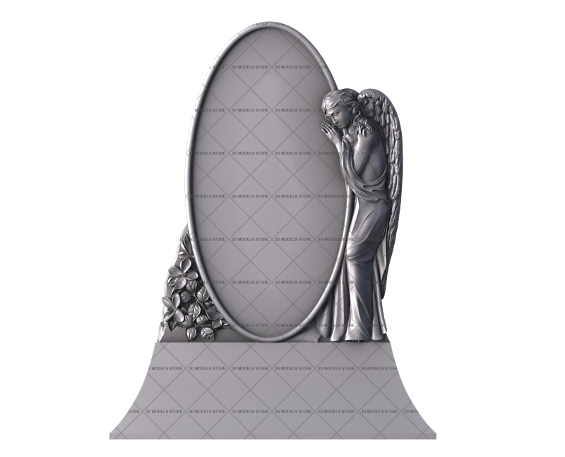 Monument with an angel, 3d models (stl)