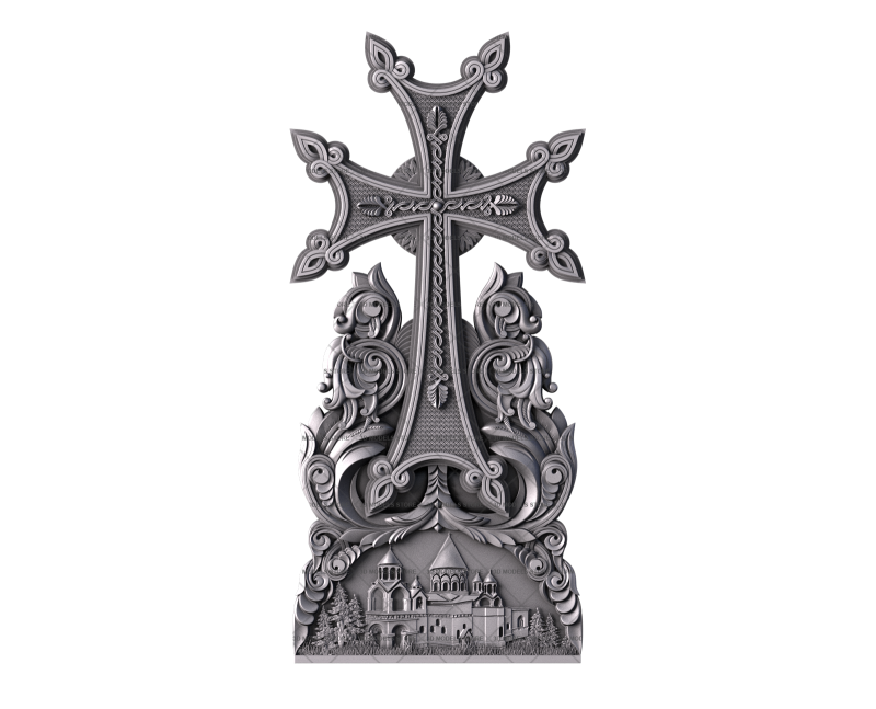 Monument with a cross, 3d models (stl)