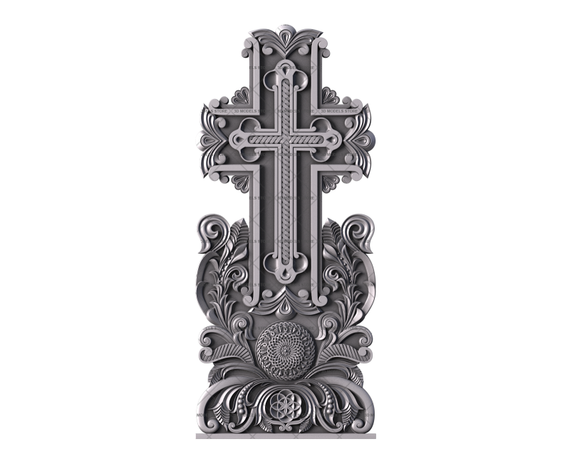 Monument with a cross, 3d models (stl)