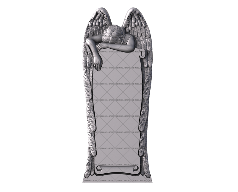 Monument with an angel, 3d models (stl)