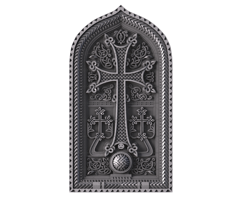 Monument with a cross, 3d models (stl)