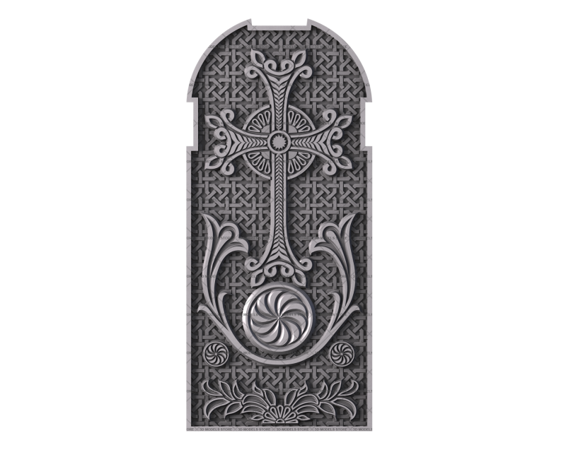 Gravestone with cross, 3d models (stl)