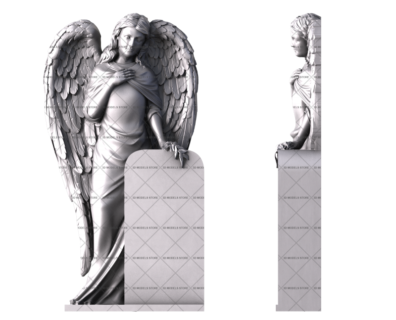 Monument with an angel, 3d models (stl)