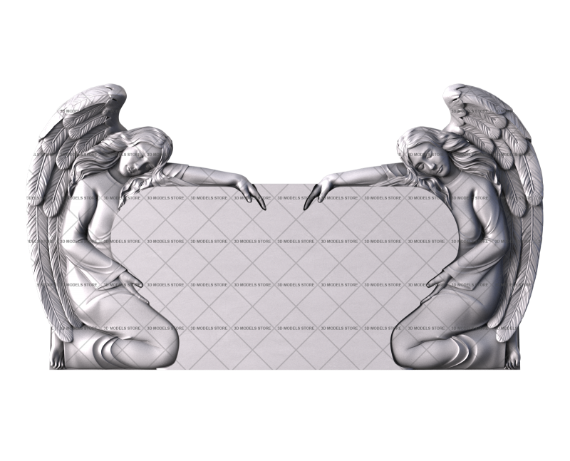 Monument with angels, 3d models (stl)