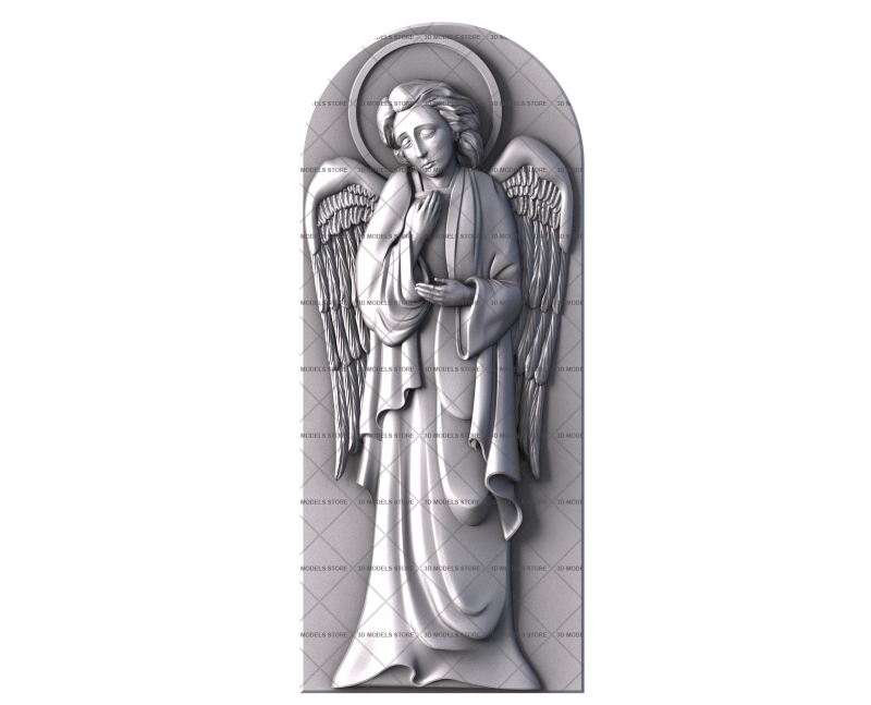 Monument with an angel, 3d models (stl)