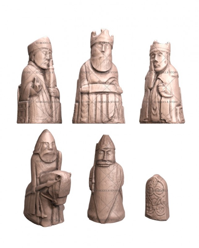 Isle of Lewis Chess, 3d models (stl)