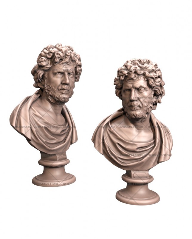 Bust of a philosopher, 3d models (stl)