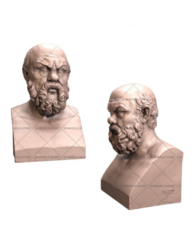 Bust of Socrates, 3d models (stl)