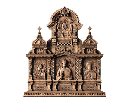 Icon case with carved icons, 3d models (stl)