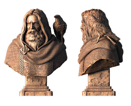 Scandinavian deity Odin, 3d models (stl)