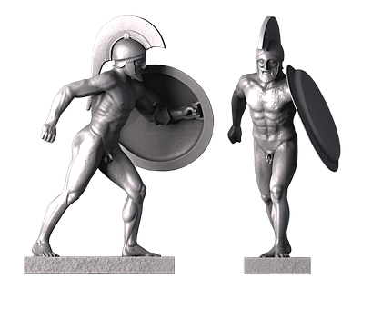 Aphia — Standing Warrior with Shield, 3d models (stl)