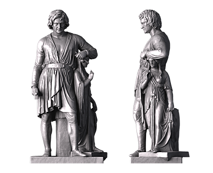 Bertel Thorvaldsen with the Goddess of Hope, 3d models (stl)