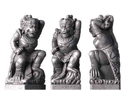 Monkey god sculpture, 3d models (stl)
