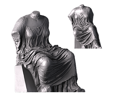 Seated Hestia, 3d models (stl)